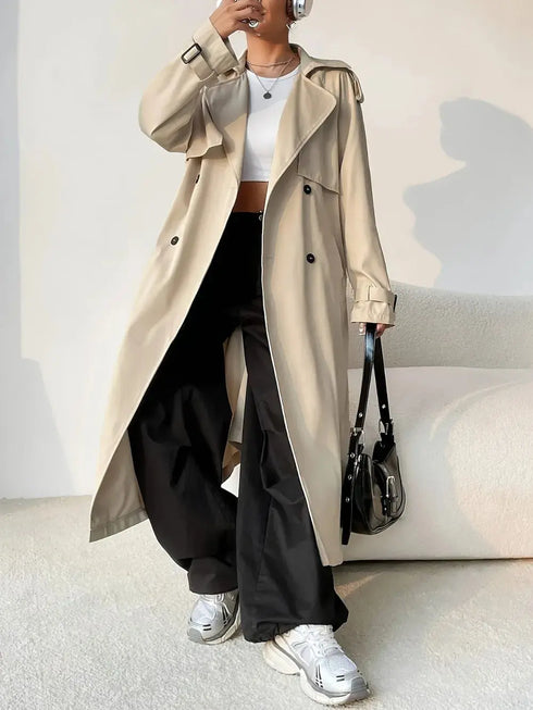 'Quenby' Beige Trench Coat - Celes Fashion